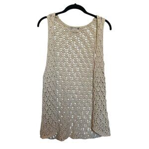 Bershka Cream Crochet Sleeveless Top